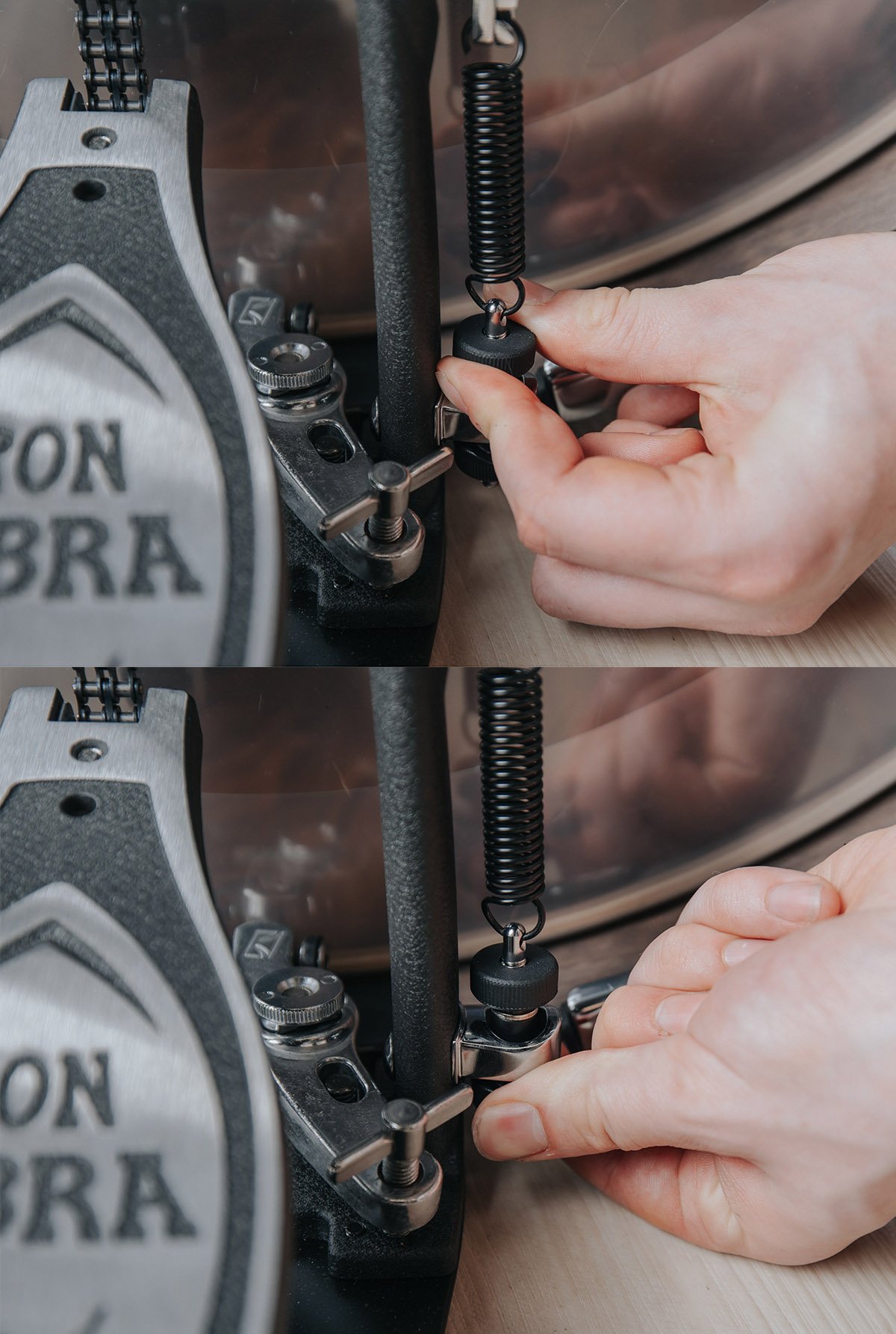 adjust bass drum pedal spring tension