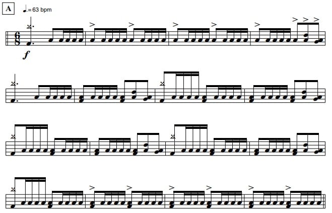 carol of the bells trans siberian orchestra drum notation