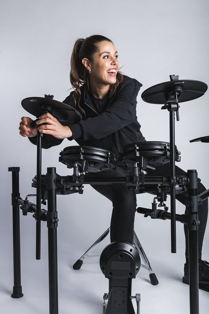 set up cymbals on electronic drums