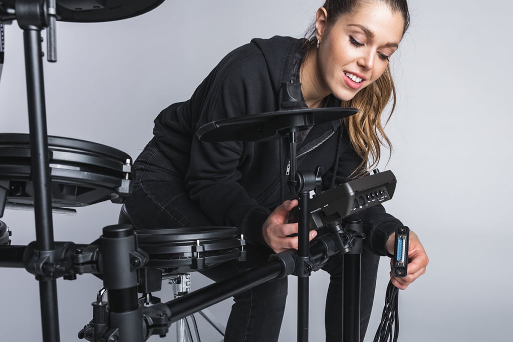 set up module on electronic drums