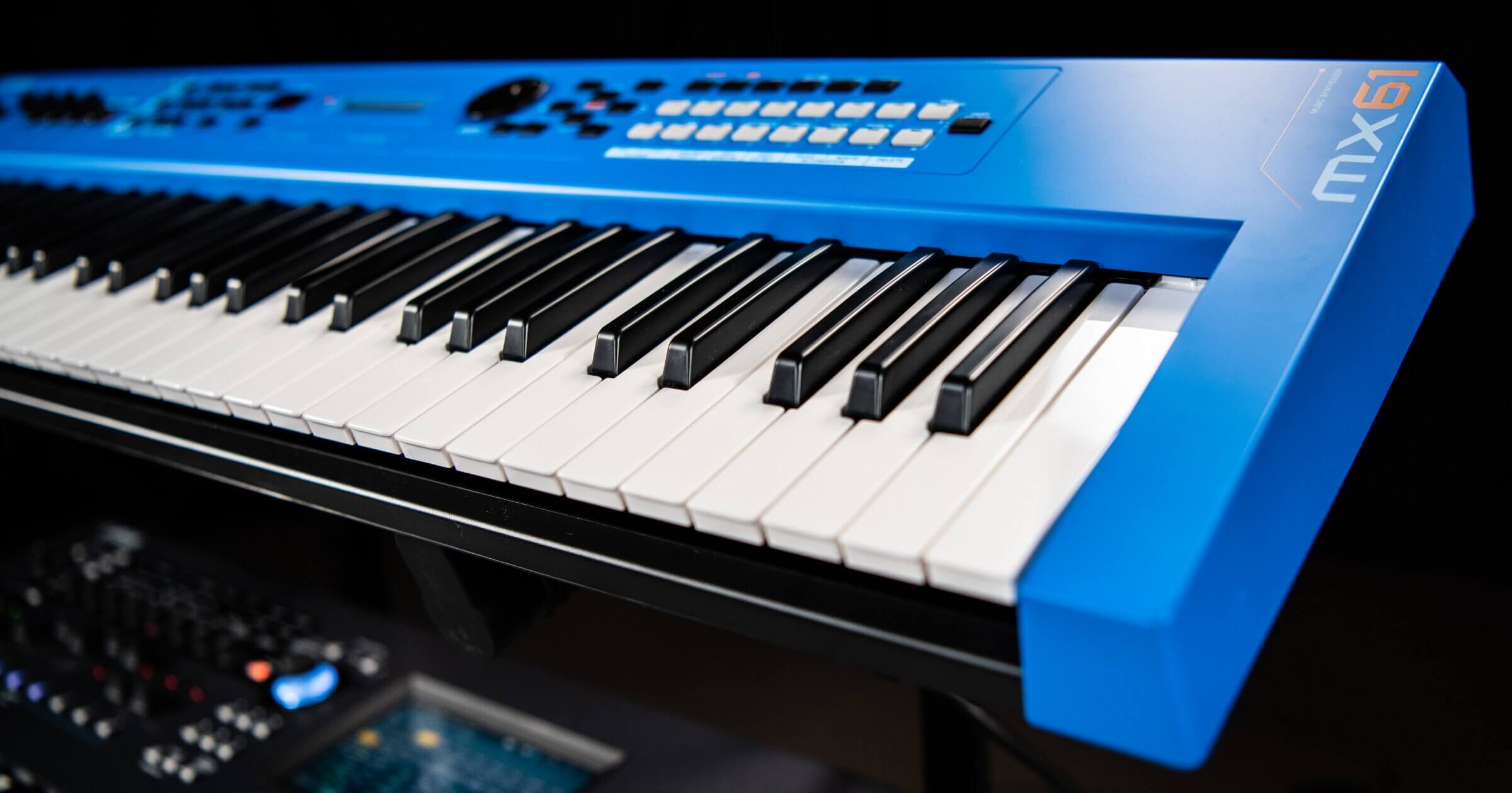 Angled blue keyboard