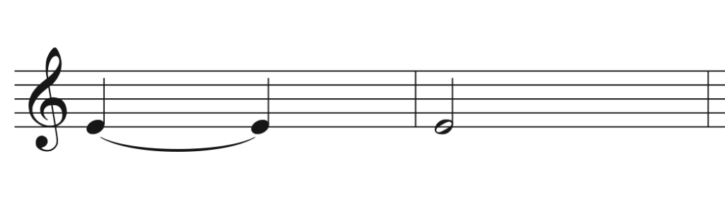 Tie example in standard notation.