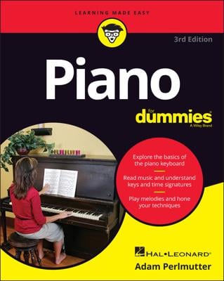 Piano for Dummies book cover, black and yellow.