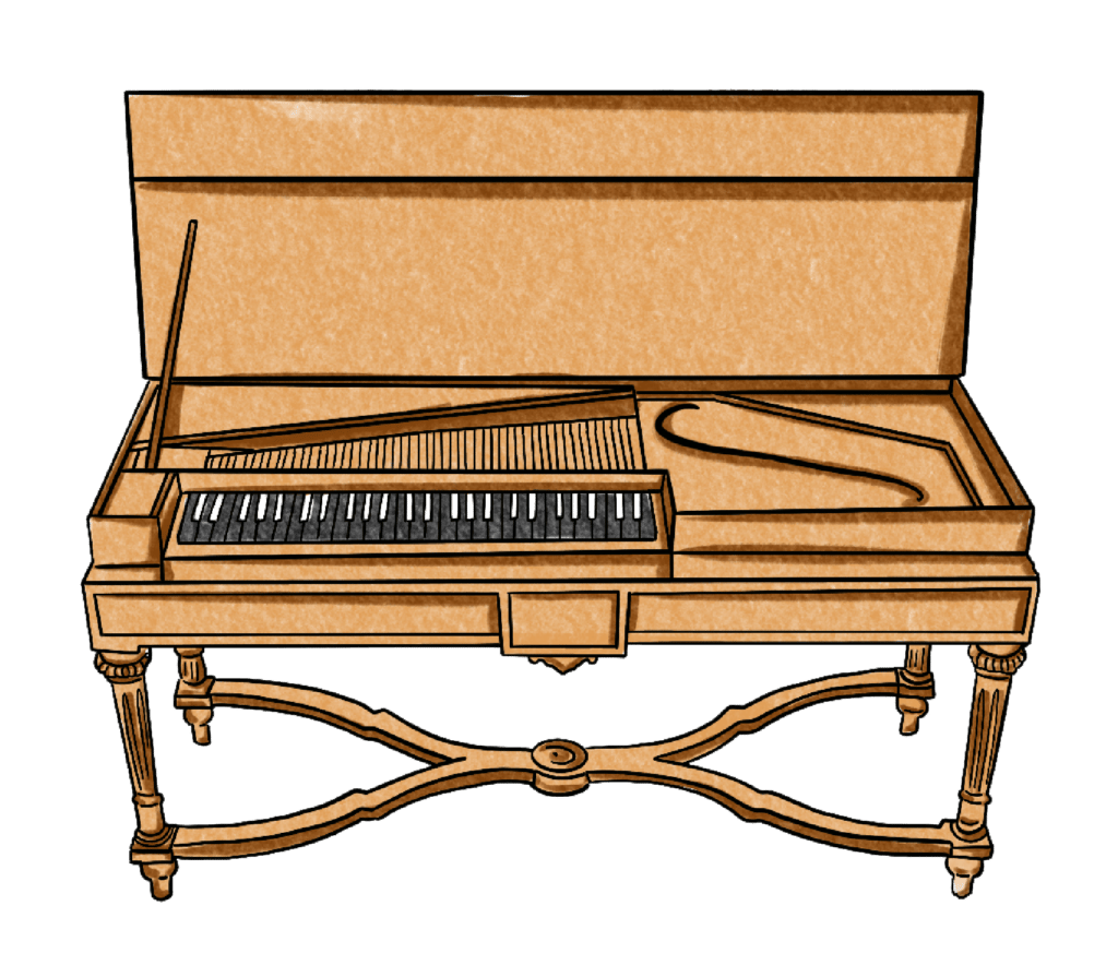 Illustration of a clavichord.