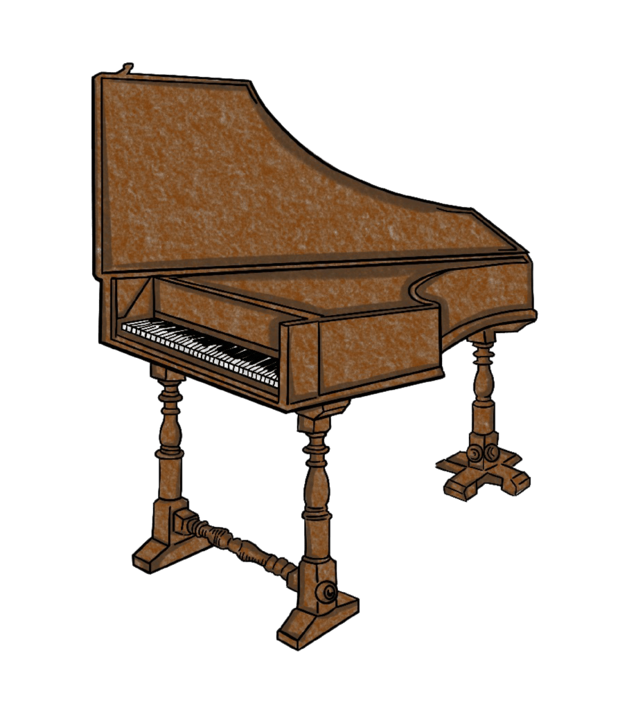 Illustration of a harpsichord