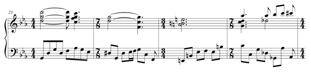 Sheet music extract from "The Dance of Eternity" by Dream Theater.