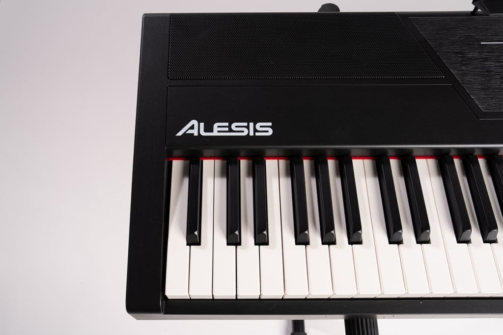 Close up of one end of Alesis Recital Pro.