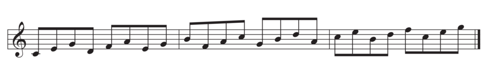 C major diatonic chords in broken form.