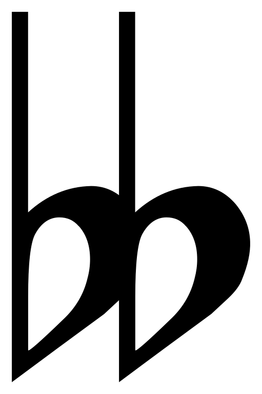 Two flat symbols: looks like two lowercase b's.
