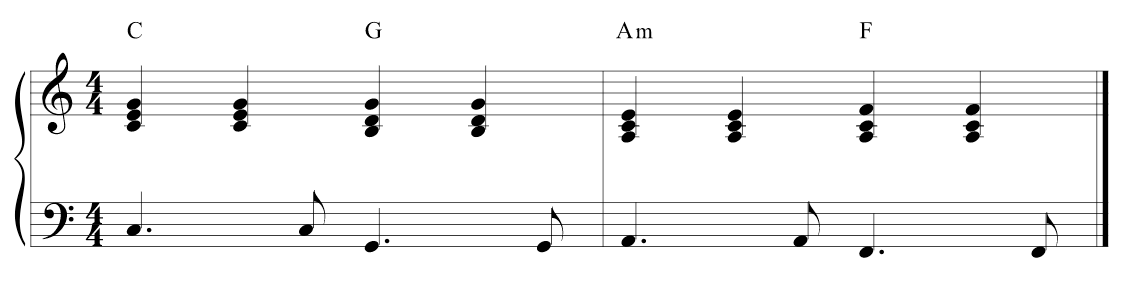 Left-hand piano rhythm 1