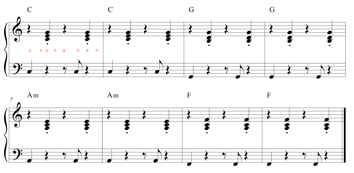 Left-hand piano rhythm 2