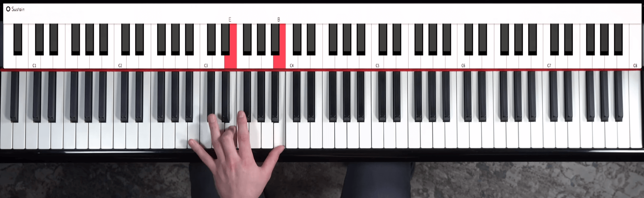Stride piano guide tones