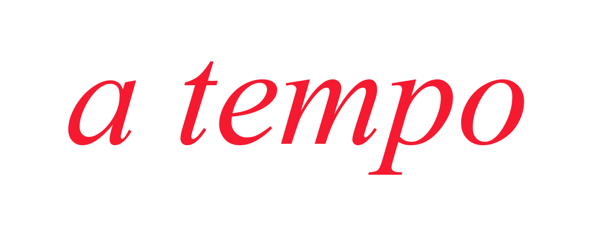 "a tempo" in red italicized font.