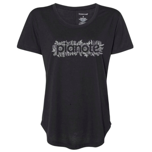 Women's Black Floral T-Shirt thumbnail